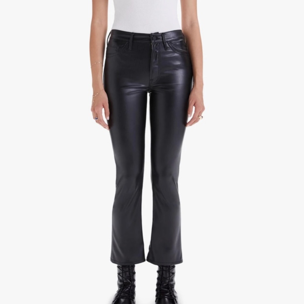 MOTHER Insider Crop Faux Leather Pants